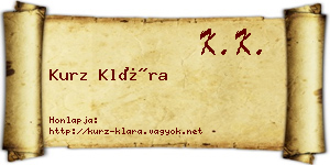 Kurz Klára névjegykártya